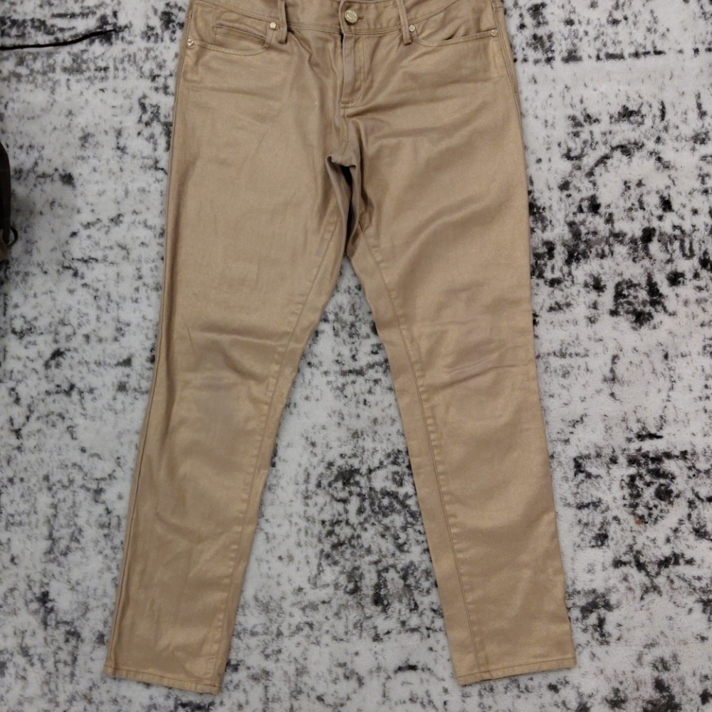Lilly Pulitzer gold metallic skinny jeans